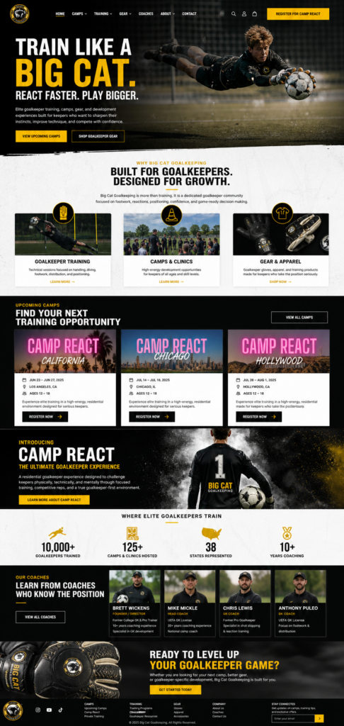Big Cat New Website Full Home Page Layout
