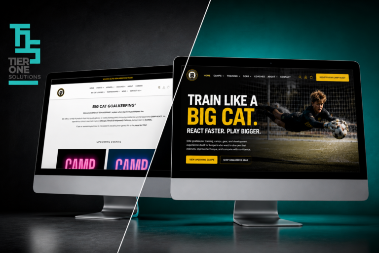 Tier One Solutions Big Cat Website Redsign